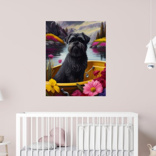  Affenpinscher Dog on a Paddle A Scenic Adventure Poster