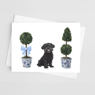 Affenpinscher Dog Puppy Topiary Watercolor Card