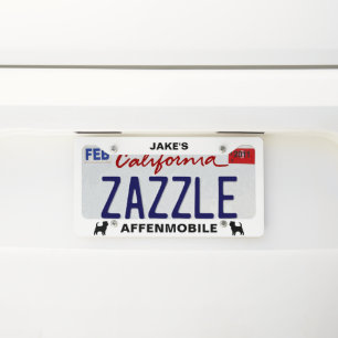 Affenpinscher Dog Silhouettes Affenmobile - Custom License Plate Frame