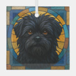 Affenpinscher Dog &quot;Stained Glass&quot; Glass Ornament