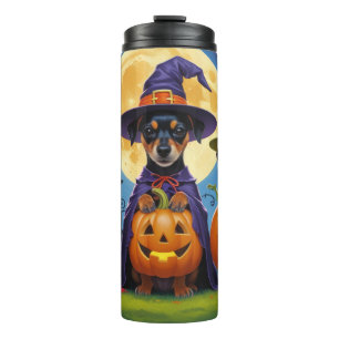 Affenpinscher Dogs Pumpkin Halloween Funny Thermal Tumbler