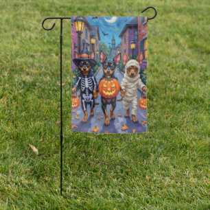 Affenpinscher Dogs Trick-or-Treating in Halloween  Garden Flag