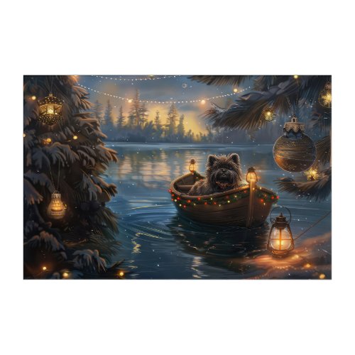 Affenpinscher Festive Christmas Voyage Acrylic Print