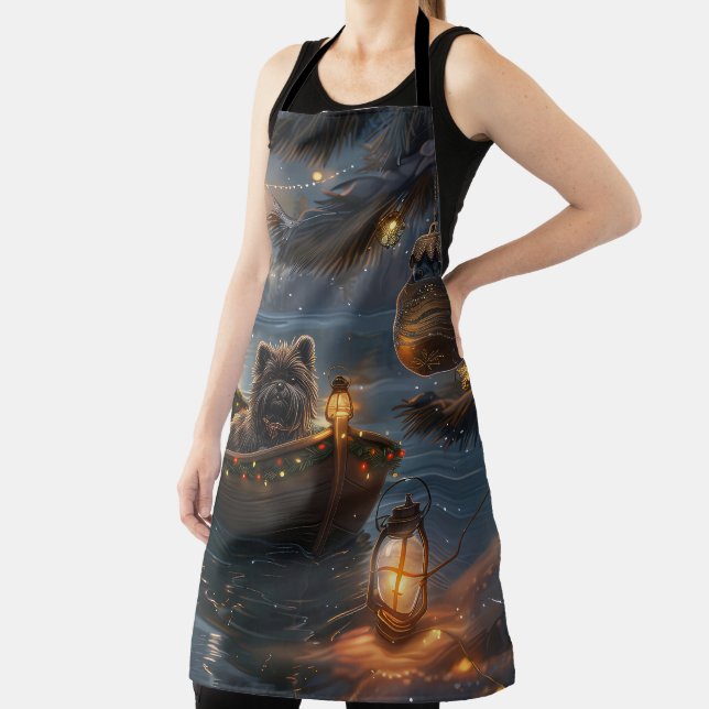 Affenpinscher Festive Christmas Voyage Apron (Insitu)
