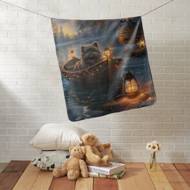 Affenpinscher Festive Christmas Voyage Baby Blanket (In Situ)