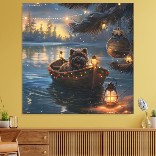 Affenpinscher Festive Christmas Voyage Canvas Print