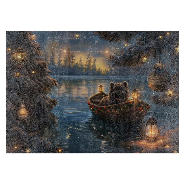 Affenpinscher Festive Christmas Voyage Cutting Board (Front)