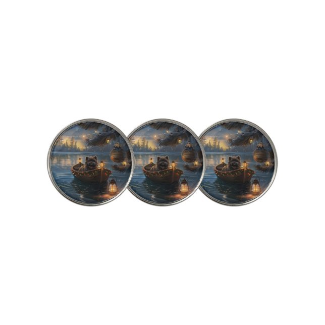 Affenpinscher Festive Christmas Voyage Golf Ball Marker (3 Up)