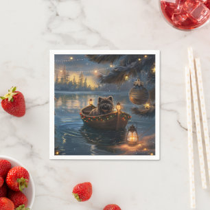 Affenpinscher Festive Christmas Voyage Napkins