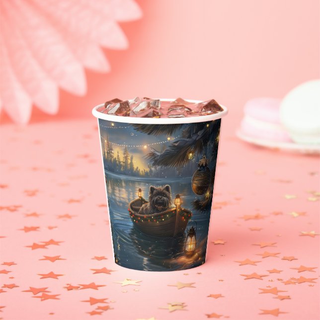 Affenpinscher Festive Christmas Voyage Paper Cups (Insitu)