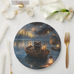 Affenpinscher Festive Christmas Voyage Paper Plates