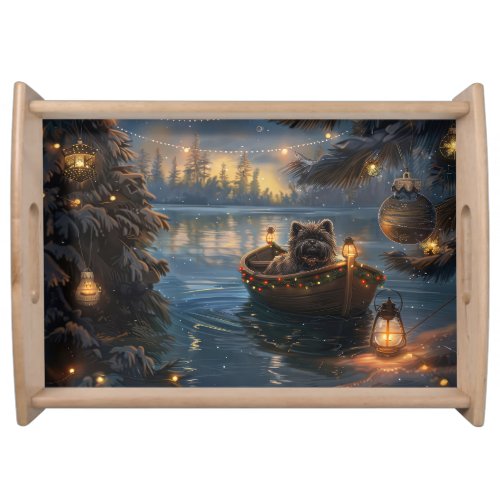 Affenpinscher Festive Christmas Voyage Serving Tray