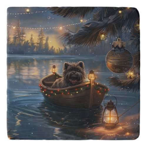 Affenpinscher Festive Christmas Voyage Trivet