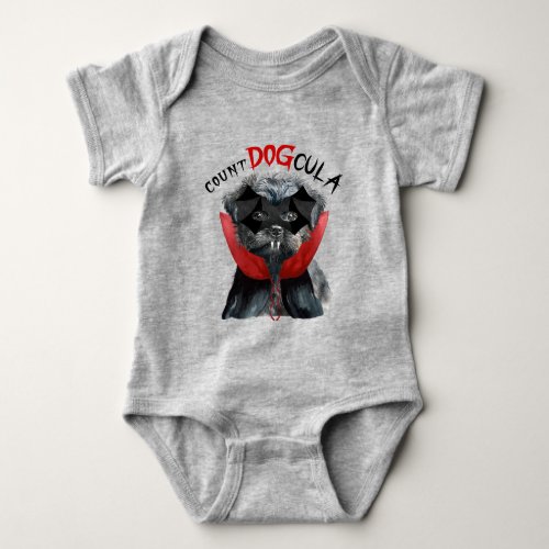 Affenpinscher Funny Halloween Vampire Dog Baby Bodysuit