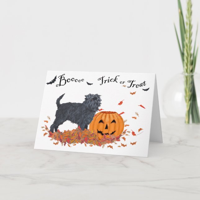 Affenpinscher Halloween Card (Front)