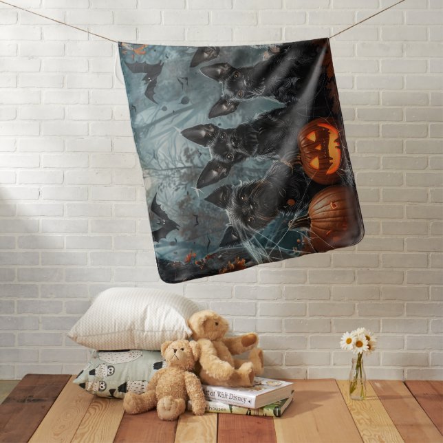 Affenpinscher Halloween Night Doggy Delight Baby Blanket (In Situ)