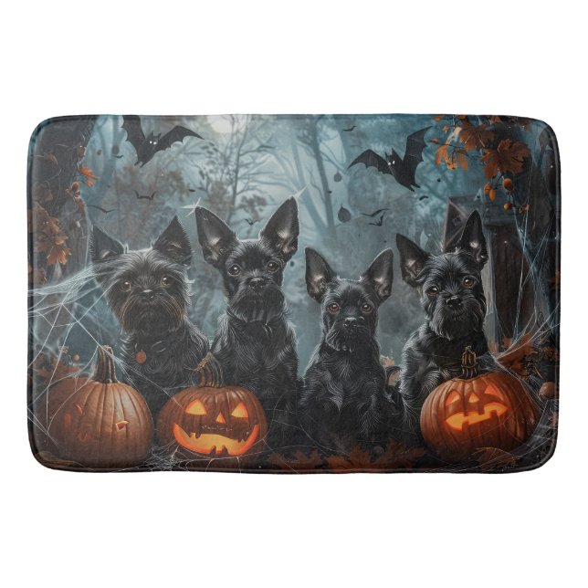 Affenpinscher Halloween Night Doggy Delight Bath Mat (Front)