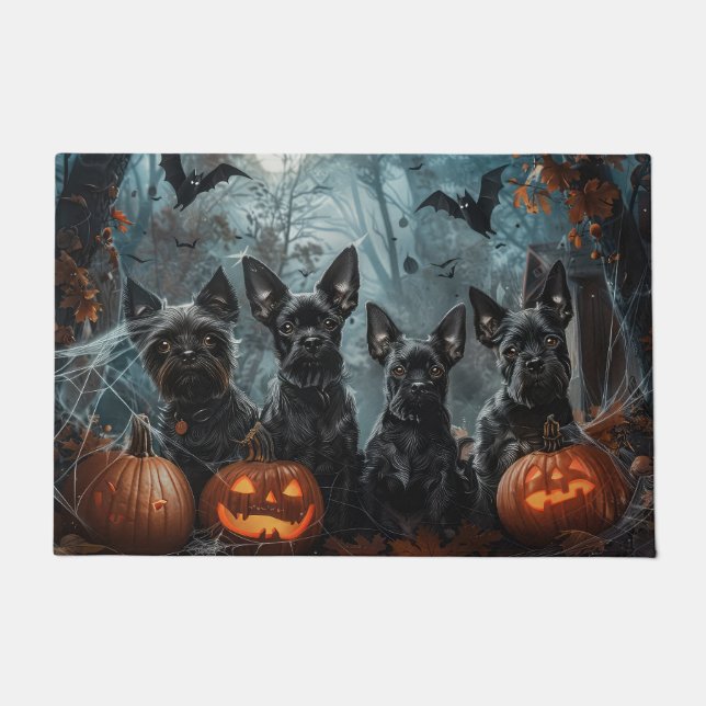 Affenpinscher Halloween Night Doggy Delight Doormat (Front)