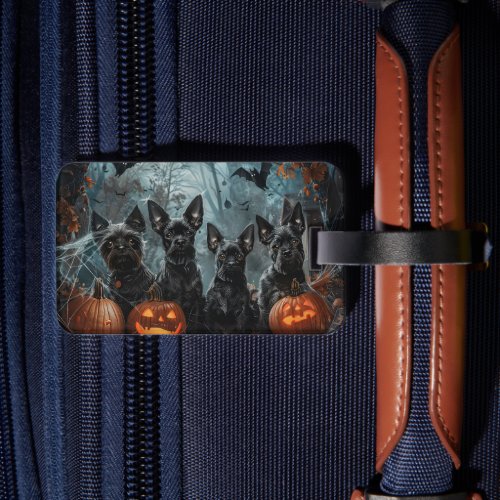 Affenpinscher Halloween Night Doggy Delight Luggage Tag