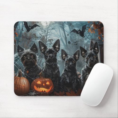 Affenpinscher Halloween Night Doggy Delight Mouse Pad