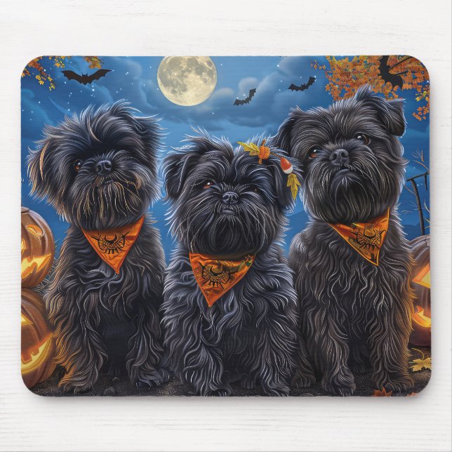 Affenpinscher Halloween Spooky Mouse Pad (Front)