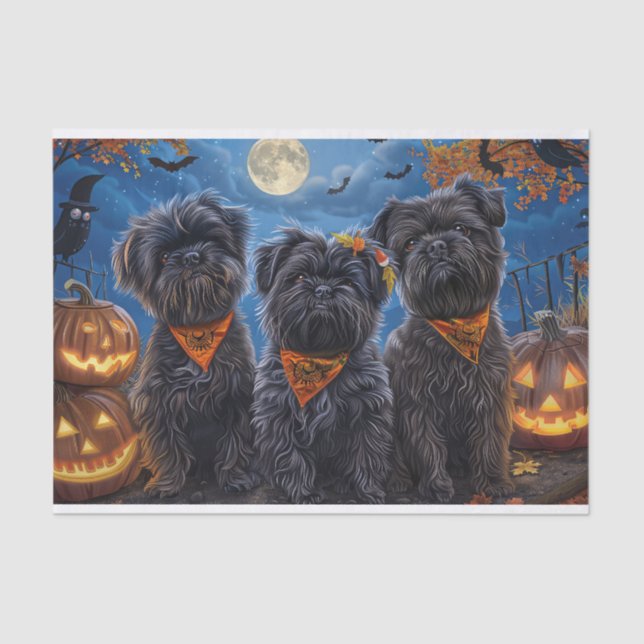 Affenpinscher Halloween Spooky Tissue Paper (Front)