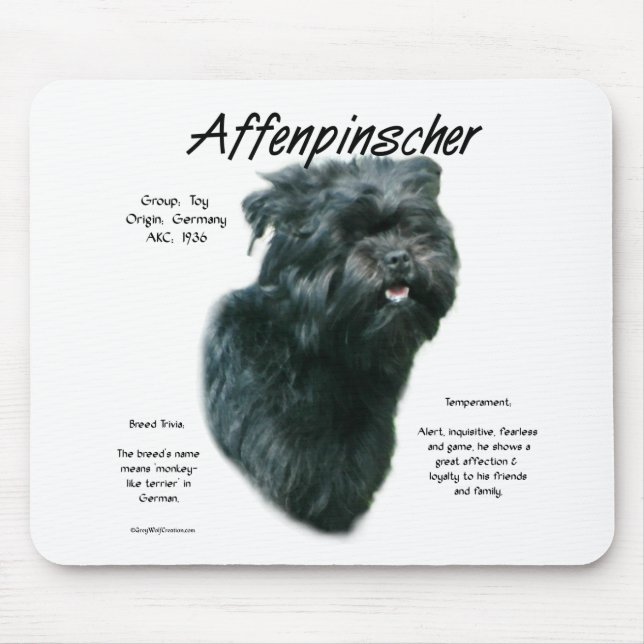 Affenpinscher History Design Mouse Pad (Front)