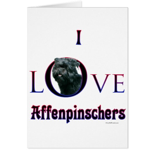 Affenpinscher I Love Cards (Front)