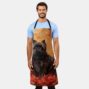 Affenpinscher in Autumn Leaves Fall Inspired  Apron