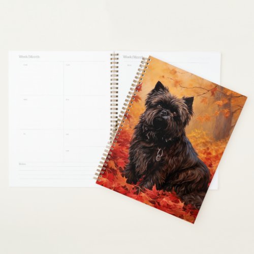 Affenpinscher in Autumn Leaves Fall Inspired  Planner