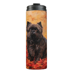 Affenpinscher in Autumn Leaves Fall Inspired Thermal Tumbler