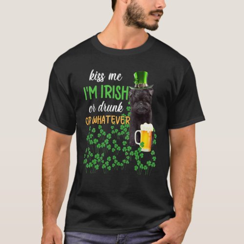 Affenpinscher Kiss Me Im Irish Or Drunk Or Whatev T_Shirt
