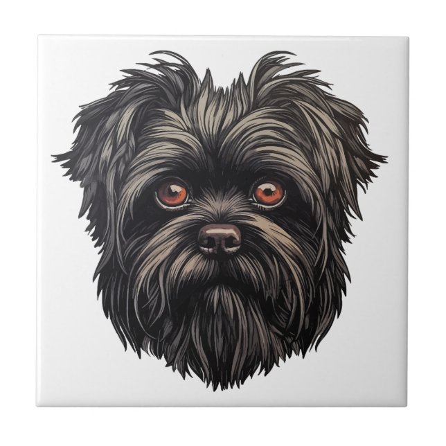 Affenpinscher Monkey Dog Affens Terrier Ceramic Tile (Front)