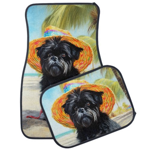 Affenpinscher on Beach summer gift for dog lovers Car Floor Mat