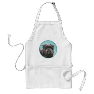 Affenpinscher Painting - Cute Original Dog Art Adult Apron