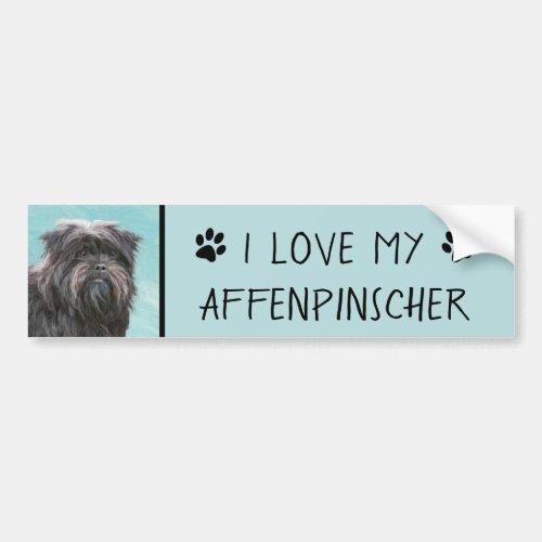 Affenpinscher Painting _ Cute Original Dog Art Bumper Sticker