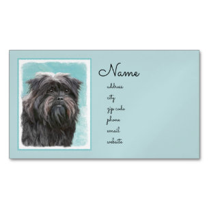 Affenpinscher Painting - Cute Original Dog Art Business Card Magnet
