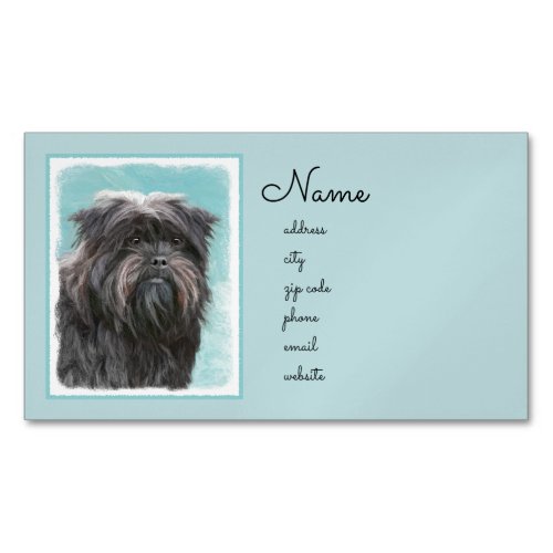 Affenpinscher Painting _ Cute Original Dog Art Business Card Magnet