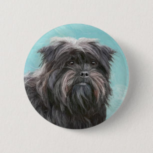 Affenpinscher Painting - Cute Original Dog Art Button