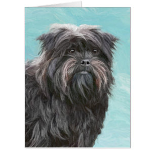 Affenpinscher Painting - Cute Original Dog Art Card