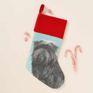 Affenpinscher Painting - Cute Original Dog Art Christmas Stocking
