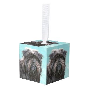 Affenpinscher Painting - Cute Original Dog Art Cube Ornament