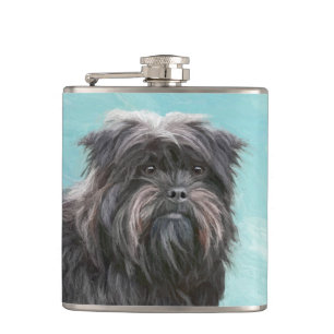 Affenpinscher Painting - Cute Original Dog Art Flask