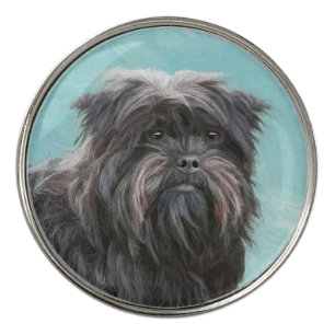 Affenpinscher Painting - Cute Original Dog Art Golf Ball Marker