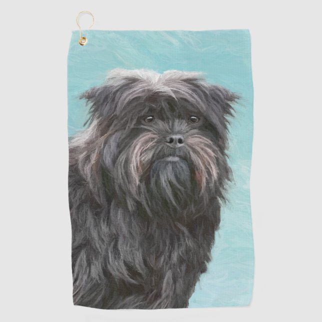 Affenpinscher Painting - Cute Original Dog Art Golf Towel (Front)
