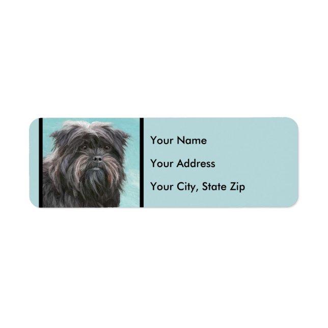 Affenpinscher Painting - Cute Original Dog Art Label (Front)
