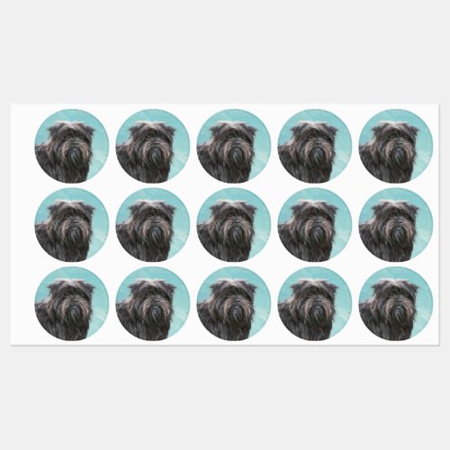 Affenpinscher Painting _ Cute Original Dog Art Labels