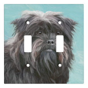 Affenpinscher Painting - Cute Original Dog Art Light Switch Cover