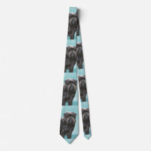 Affenpinscher Painting - Cute Original Dog Art Neck Tie