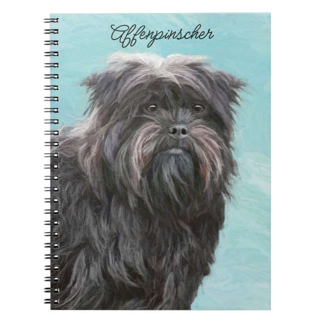 Affenpinscher Painting - Cute Original Dog Art Notebook (Front)